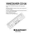 BLAUPUNKT VANCOUVER CD126 Instrukcja Obsługi